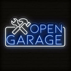 Garage Open Neon Sign: Light Up Your Garage Entry - NEONXPERT