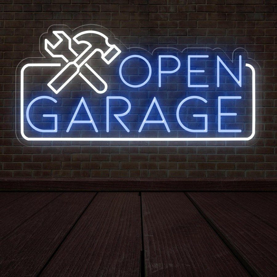 Garage Open Neon Sign: Light Up Your Garage Entry - NeonXpert