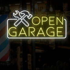 Garage Open Neon Sign: Light Up Your Garage Entry - NEONXPERT