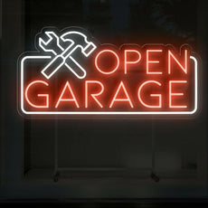 Garage Open Neon Sign: Light Up Your Garage Entry - NEONXPERT