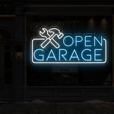 Garage Open Neon Sign: Light Up Your Garage Entry - NEONXPERT