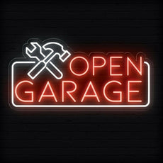 Garage Open Neon Sign: Light Up Your Garage Entry - NEONXPERT