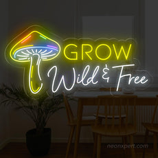 Grow Wild & Free Mushroom Neon Signs for Wall Decor - NeonXpert