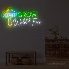 Grow Wild & Free Mushroom Neon Signs for Wall Decor - NeonXpert