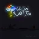 Grow Wild & Free Mushroom Neon Signs for Wall Decor - NeonXpert