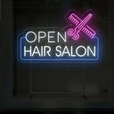 Hair Salon Open LED Neon Sign | Outdoor Business Signage - NEONXPERT