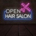 Hair Salon Open LED Neon Sign | Outdoor Business Signage - NEONXPERT