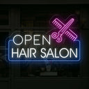 Hair Salon Open LED Neon Sign | Outdoor Business Signage - NEONXPERT