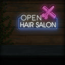 Hair Salon Open LED Neon Sign | Outdoor Business Signage - NEONXPERT