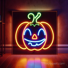 Halloween Expressive Pumpkin Neon Sign | LED Light Spooky Wall Decor - NeonXpert