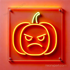 Halloween Expressive Pumpkin Neon Sign | LED Light Spooky Wall Decor - NeonXpert