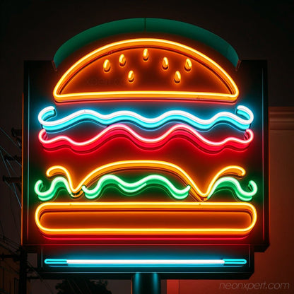 Hamburger LED Neon Sign – Sizzle Your Space - NeonXpert