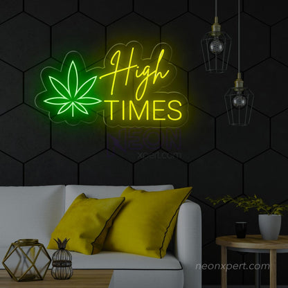 High Times Neon Sign - Laid-Back LED Decor for Relaxation Spaces - NeonXpert