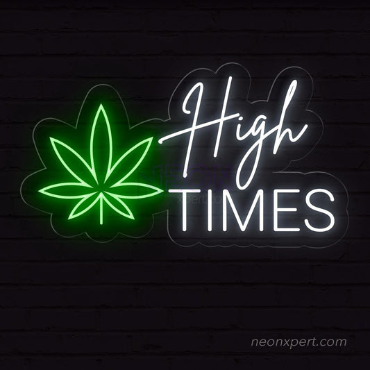 High Times Neon Sign - Laid-Back LED Decor for Relaxation Spaces - NeonXpert