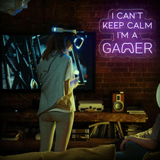 I Can't Keep Calm I'm a Gamer Neon Sign for Game Rooms - NEONXPERT