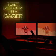 I Can't Keep Calm I'm a Gamer Neon Sign for Game Rooms - NEONXPERT