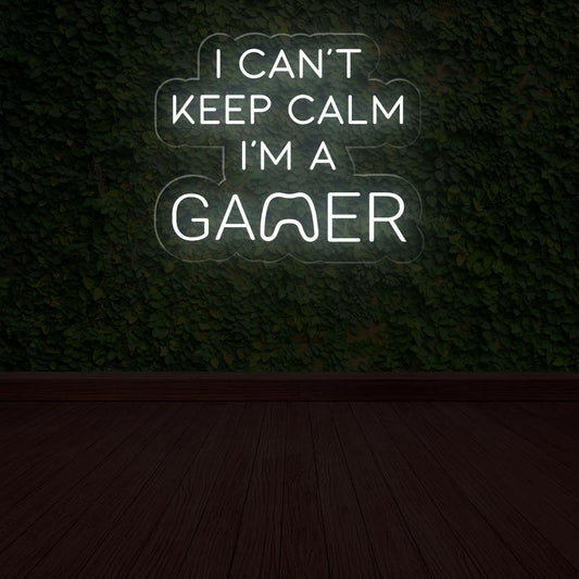 I Can't Keep Calm I'm a Gamer Neon Sign for Game Rooms - NEONXPERT