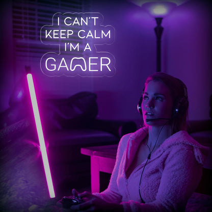 I Can't Keep Calm I'm a Gamer Neon Sign for Game Rooms - NEONXPERT