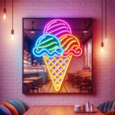 Ice Cream Cone Neon Sign – LED Light Wall Decor - NeonXpert