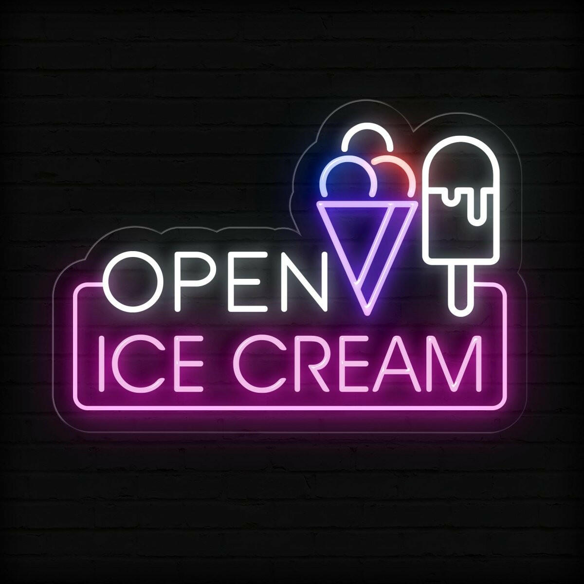 Ice Cream Open Neon Sign: Tempting Displays for Your Ice Cream Shop ...