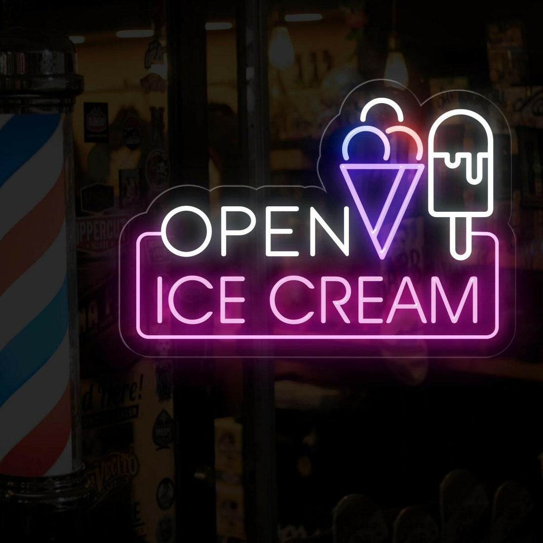 Ice Cream Open Neon Sign: Tempting Displays for Your Ice Cream Shop ...