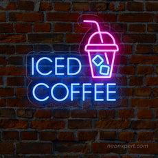 Iced Coffee Neon Sign: Chill Vibes for Your Space - NeonXpert