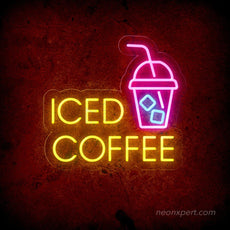 Iced Coffee Neon Sign: Chill Vibes for Your Space - NeonXpert