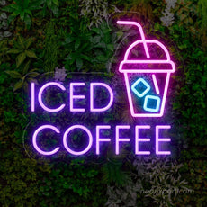 Iced Coffee Neon Sign: Chill Vibes for Your Space - NeonXpert