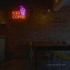 Iced Coffee Neon Sign: Chill Vibes for Your Space - NeonXpert