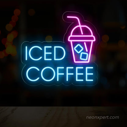Iced Coffee Neon Sign: Chill Vibes for Your Space - NeonXpert