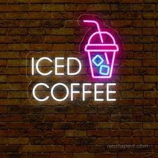 Iced Coffee Neon Sign: Chill Vibes for Your Space - NeonXpert