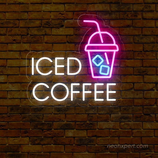 Iced Coffee Neon Sign: Chill Vibes for Your Space - NeonXpert