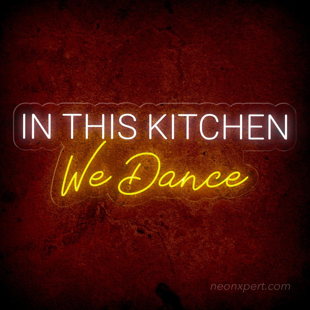 In This Kitchen We Dance Neon Sign - Heartwarming Kitchen Decor - NeonXpert