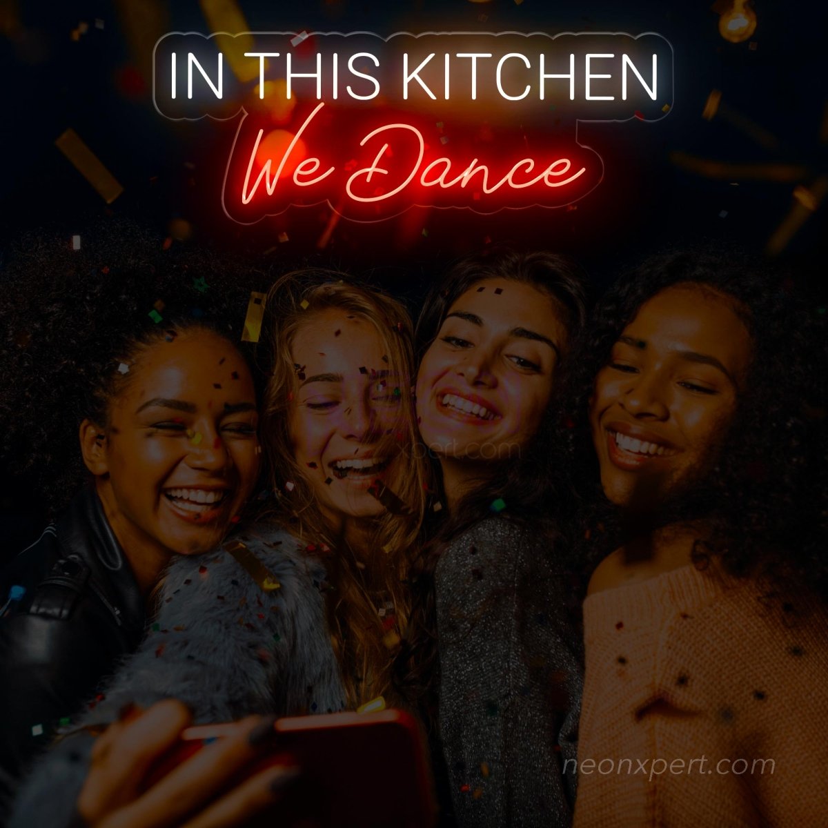 In This Kitchen We Dance Neon Sign - Heartwarming Kitchen Decor - NeonXpert