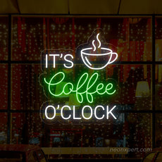 It's Coffee O'clock Neon Sign - Time for a coffee glow - NeonXpert