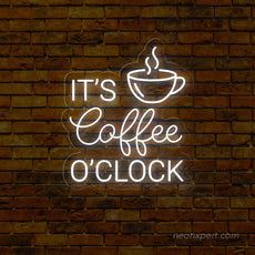 It's Coffee O'clock Neon Sign - Time for a coffee glow - NeonXpert