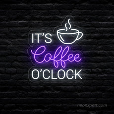 It's Coffee O'clock Neon Sign - Time for a coffee glow - NeonXpert