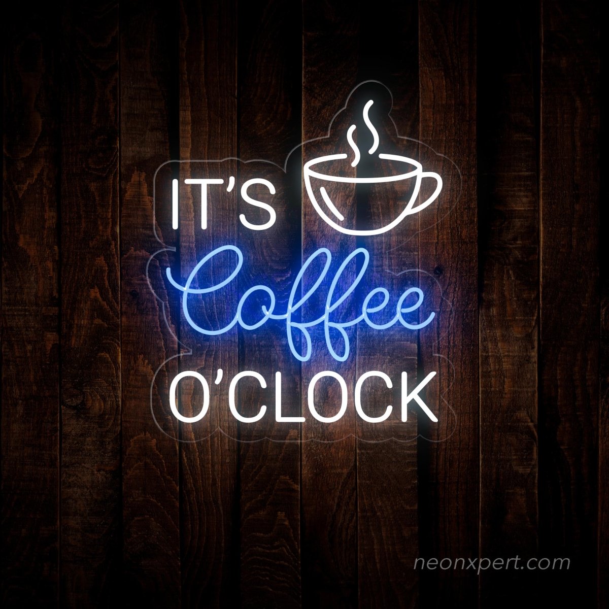 It's Coffee O'clock Neon Sign - Time for a coffee glow - NeonXpert