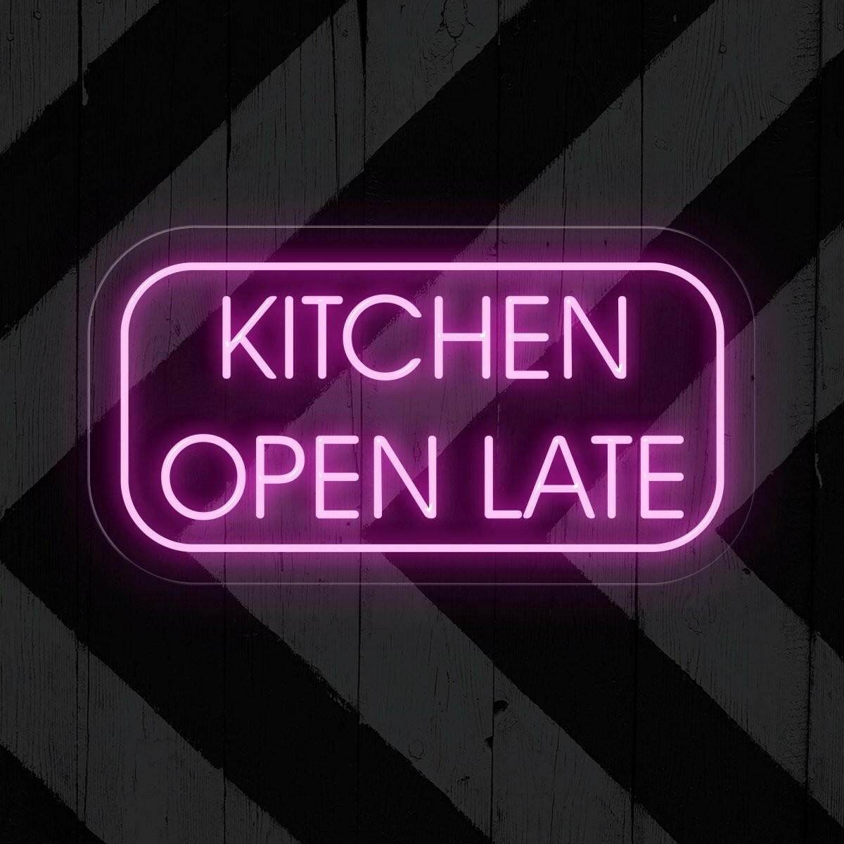 Kitchen Open Late LED Neon Sign: Illuminate Your Space - NeonXpert