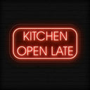 Kitchen Open Late LED Neon Sign: Illuminate Your Space - NEONXPERT
