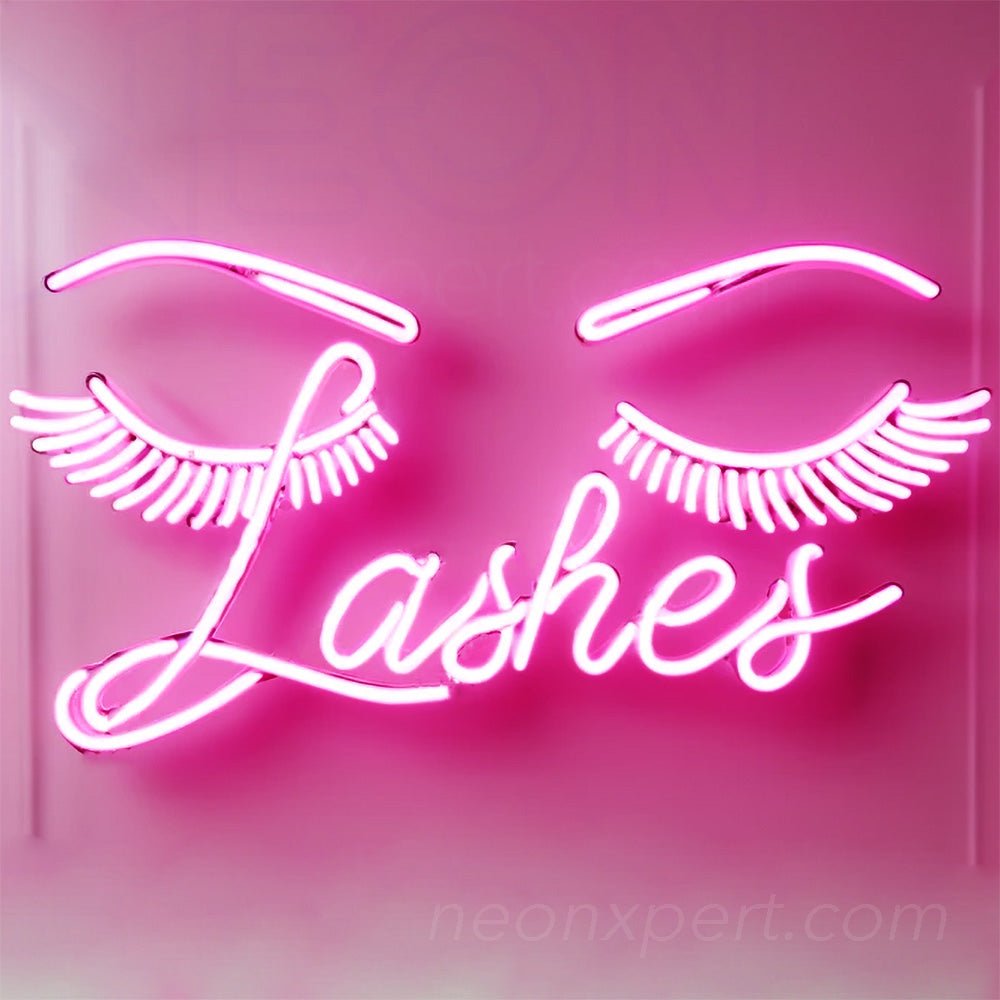 Lashes LED Neon Sign Pink - NeonXpert