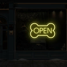 LED Dog Bone Neon Open Sign | Enhancing Pet Shop Business Signage - NEONXPERT