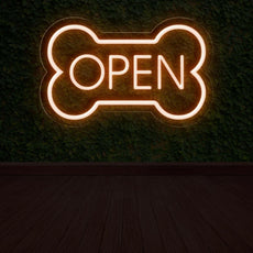 LED Dog Bone Neon Open Sign | Enhancing Pet Shop Business Signage - NEONXPERT