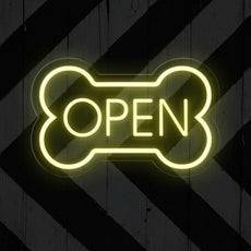 LED Dog Bone Neon Open Sign | Enhancing Pet Shop Business Signage - NEONXPERT