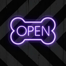 LED Dog Bone Neon Open Sign | Enhancing Pet Shop Business Signage - NEONXPERT