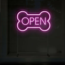 LED Dog Bone Neon Open Sign | Enhancing Pet Shop Business Signage - NEONXPERT