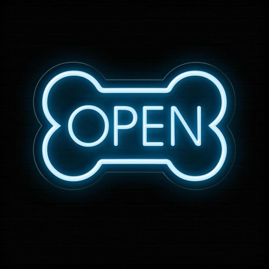 LED Dog Bone Neon Open Sign | Enhancing Pet Shop Business Signage - NEONXPERT