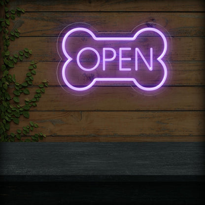LED Dog Bone Neon Open Sign | Enhancing Pet Shop Business Signage - NEONXPERT