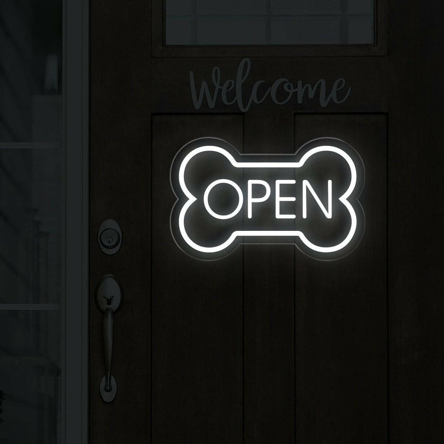 LED Dog Bone Neon Open Sign | Enhancing Pet Shop Business Signage ...