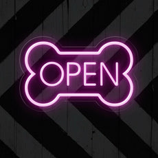 LED Dog Bone Neon Open Sign | Enhancing Pet Shop Business Signage - NEONXPERT